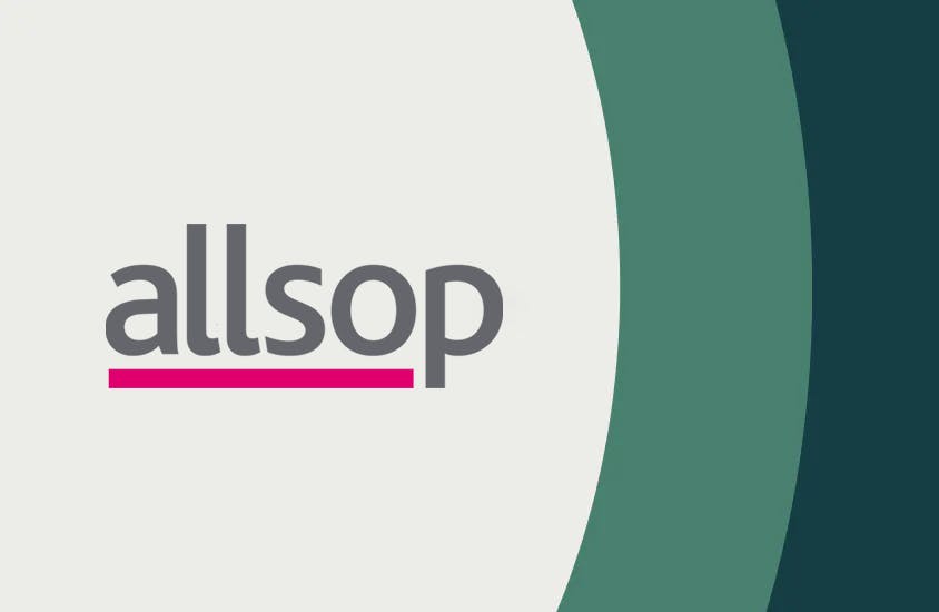 Allsop logo on a background
