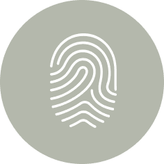 Grey circle with a fingerprint in it