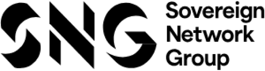 Black logo and type which reads SNG and then Sovereign Network Group in smaller font
