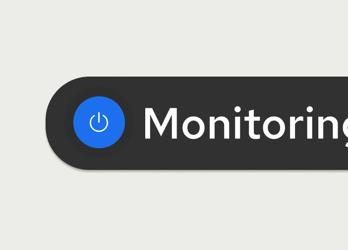 Power button icon inside a blue circle next to the word Monitoring